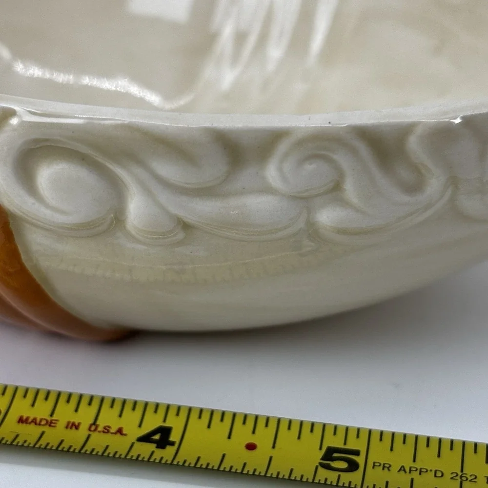 VTG 1970's Duncan Ceramic Egg Box W/Lid  Ribbon  MCM Daisies Easter Hand Painted